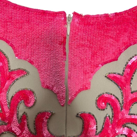 Needle & Thread Sequin Motif Shift Dress Pink Size 8 - Picture 5 of 12